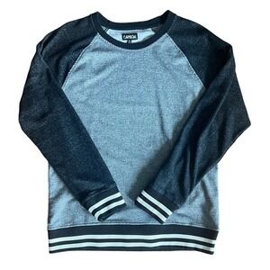 3/$27 Carbon Varsity Scoop Neck Sweatshirt, Heathered Gray/Black/White, size XL